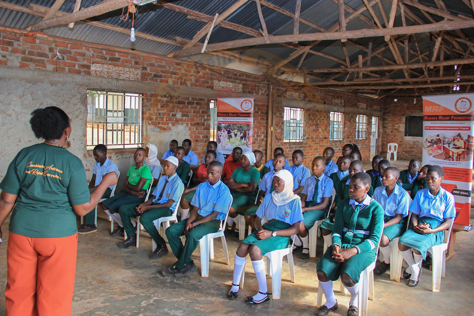 MRF trainer conducting skills and leadership session for youth in Masaka